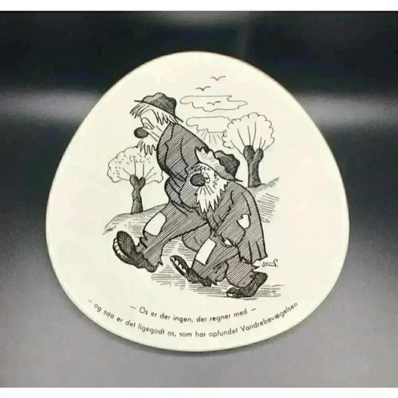 Vintage MCM Knabstrup Danish Pottery Plaque STORM P Robert Storm Petersen Plate - Picture 2 of 10